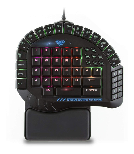 Teclado Rgb Led De Una Mano Para Videojuegos Xsr