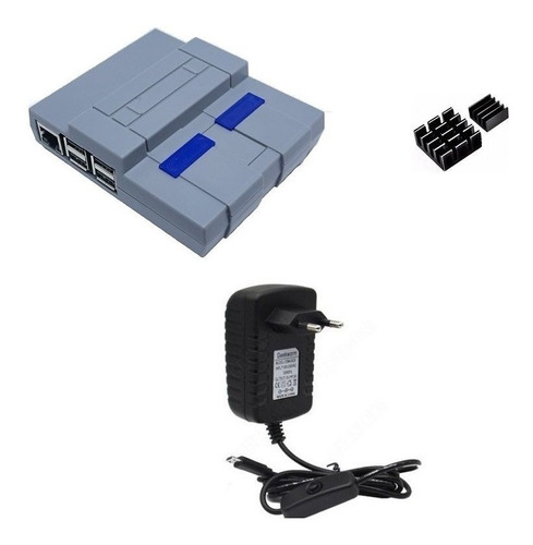 Kit Acessórios P/ Raspberry Pi 3 - Case Snes