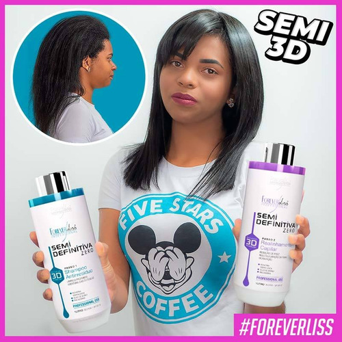 Imagem 3 de 3 de Kit Escova Semi Definitiva Zero 2x1l Forever Liss