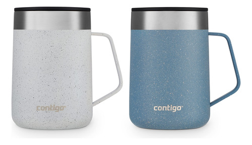 Taza Aislada Acero Inoxidable 414 Ml Con Asa Y Tapa Salpicad
