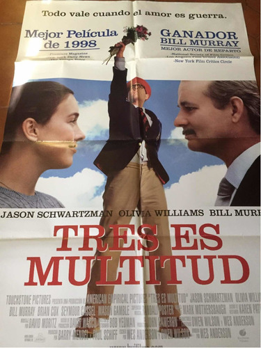 Poster Tres Es Multitud Con Bill Murray  1998 Original