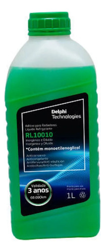 Aditivo Radiador Diluido Verde Quimico 1l Delphi Rl10010