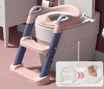 Comprar Troninho Redutor Assento Vaso Sanitário Infantil Com Escada Assento Redutor Infantil Com Escada Para Vaso Sanitário Gimboo Pinico Infantil, Mictório, Penico, Almofadado, Desfralde, Antiderrapante