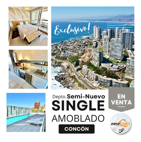 Hermoso Departamento Estudio En Venta En Concón