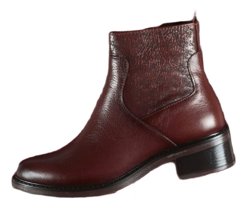Botas Botines Comodo Tacon Bajito Tendencia 100% Piel Dama