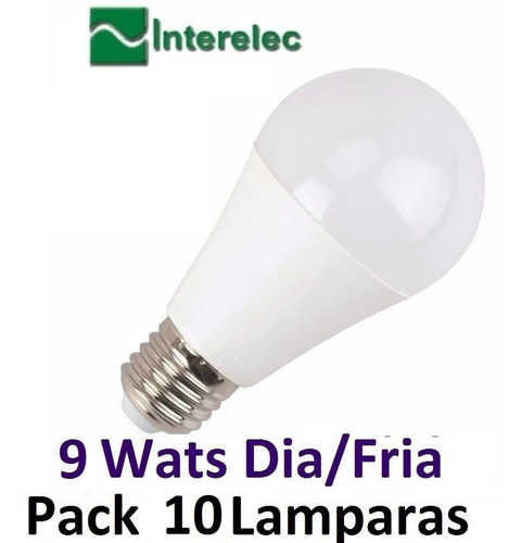 Lampara Foco Led 9w Luz Dia Fria Interelec X10u. E Flex