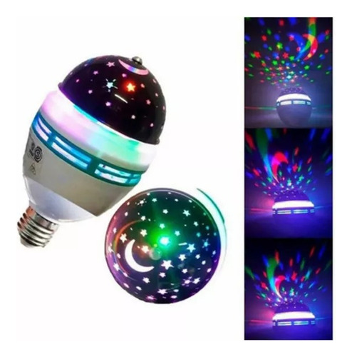 Ampolleta Led Rgb E27 Proyector De Color Mágico Giratorio