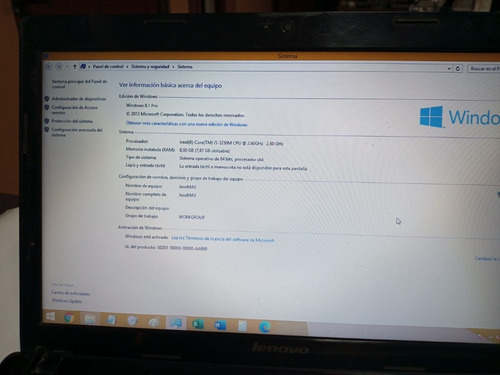 Laptop Lenovo Core I5 2.60ghz, 8 Gb De Memoria, 14 Pulgadas