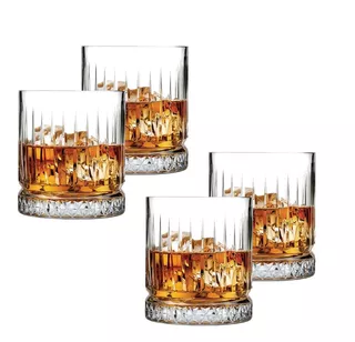 Set X 4 Vasos Whisky Tragos Vidrio Elysia Pasabahce