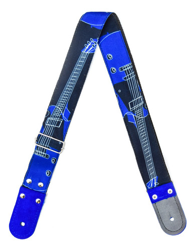 Tahalí Strap Guitarra Azul Kidam Para Guitarra O Bajo Color Azul marino