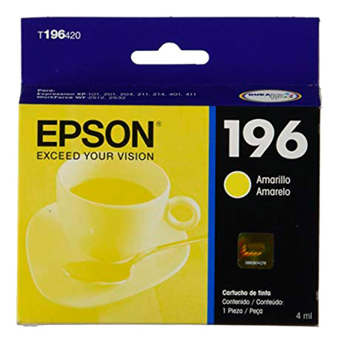 Cartucho Tinta Epson T196 Amarillo 196 T196420 C13t19642a