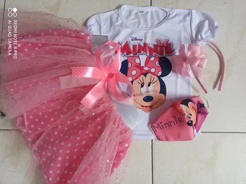 Vestido Tutú Niña Minnie Mouse Fiesta Temática Cumpleaños