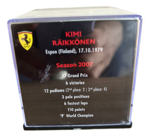 Miniatura F1 Capacete Ferrari Raikkonen 2007 Campeão 1/5 Branco