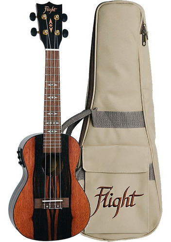 Flight Duc460 Eq Ukulele Concierto Electroacústico Con Funda Color Natural