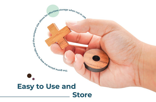 Juego De Mesa Tic Tac Toe O Gato De Madera 10 Piezas De 3 Cm