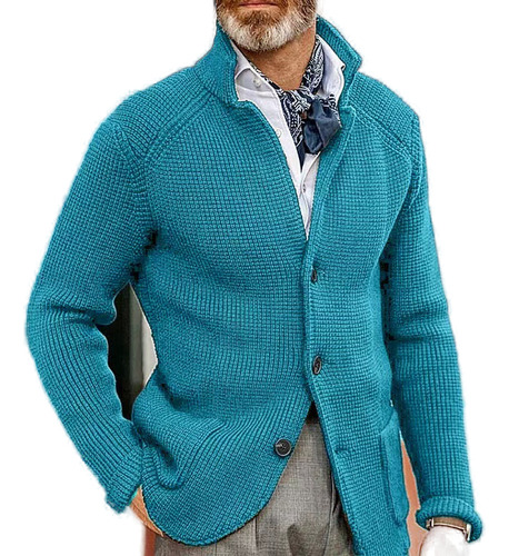 Chaqueta De Punto Acolchada, Delgada, Con Cuello Alto, Punto