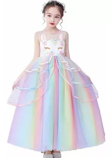 Vestido Unicornio Niña Bebe De Princesas Cumpleaños Disfraz