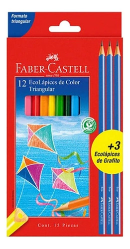 Lápis de pintura Faber Castell X12 Colors +3 lápis pretos