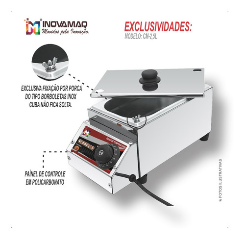 Imagem 5 de 6 de Derretedeira Chocolate Multiuso 2,5l Prof. Inox - Inovamaq