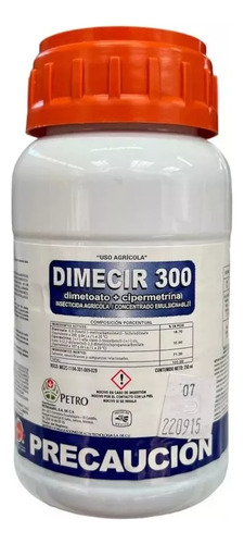 Insecticida Agricola Dimetoato+cipermetrina Dimecir 250 Ml