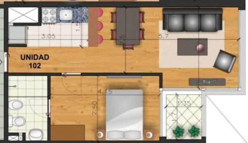 Imagen 5 de 6 de Venta Apartamento 1 Dormitorio. Pocitos Marina 26 Iii