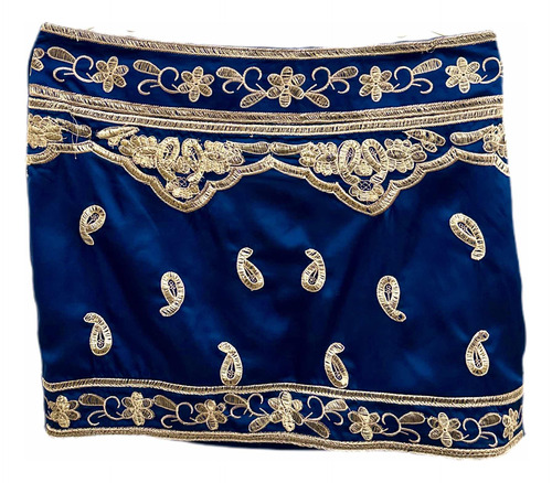 Pollera Azul Bordada Mujer