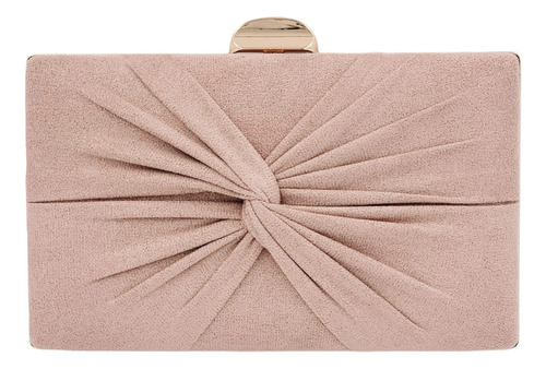 Bolsa De Festa Clutch Suede Cores Casamento Alça Corrente Cor Rose