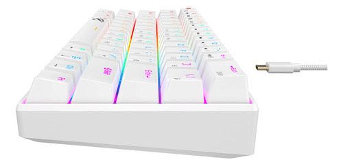 Teclado Gamer Mecánico Luces Rgb Kb903l Havit Blanco