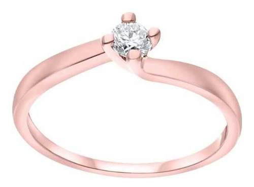 Anillo Bizzarro Solitario Oro Rosa 14k Con Diamante 20 Pts