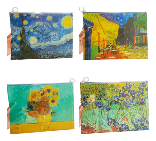4 Sobres De Plástico Tamaño Carta Folders  Vincent Van Gogh