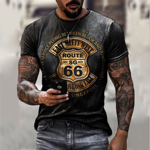 Asx Camisetas Estampadas En 3d For Hombre Retro America