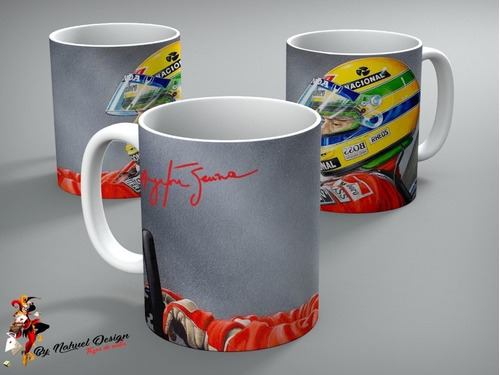 Taza - Tazón De Ceramica Ayrton Senna Deluxe Art 02
