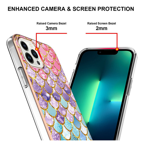 Funda Para Teléfono Motorola Series Sparkling Imd, Compatible Con Carga Inalámbrica, Básculas De Colores O Patrón De Básculas Rosas