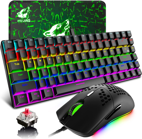 (combo Gamer) Teclado Mecánico, Mouse Y Alfombrilla