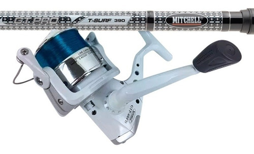 Telescopica Mitchell Gt Pro390mt + Reel Mitchell Gtp60 Color Negro Lado De La Manija Derecho/izquierdo