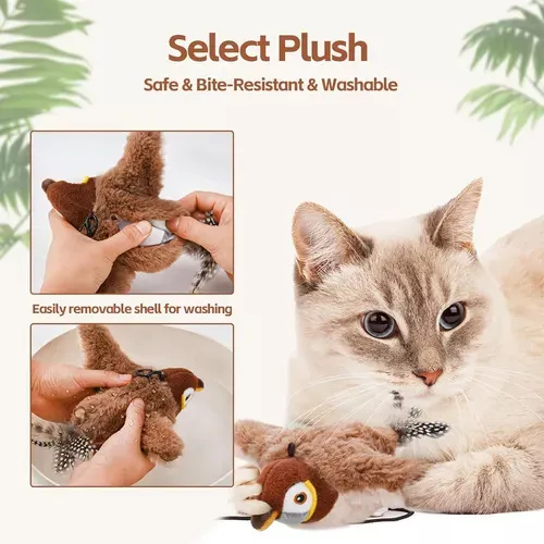 Juguetes Interactivos For Gatos Pájaro Parlanchín Recargable