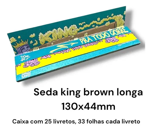 Caixa De Seda King Paper Brown Longa Xl Large C/ 25 Livretos Sem