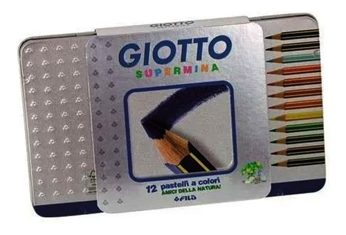 Lápices Colores Giotto Supermina Premium Lata X 12 Unid