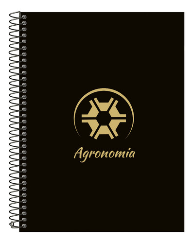 Caderno Universitário Profissões Preto E Gold 320 Folhas Cor Agronomia