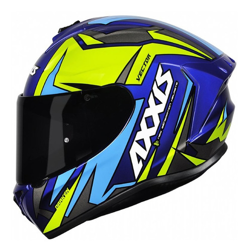 Capacete Moto Axxis Draken Vector Azul