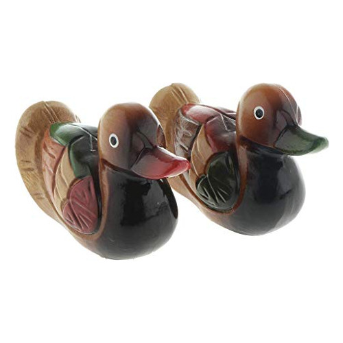 2 Piezas De Adorno De Pato, Patos De Madera Estatuas Ta...