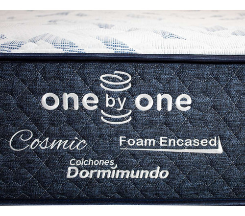 Colchón De Resortes Individual Dormimundo Cosmic 27 Cm Firme Color Azul acero
