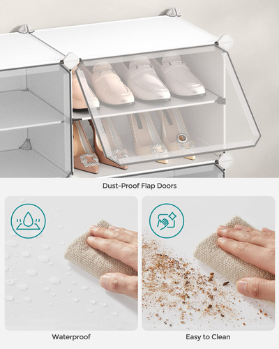 Zapatero Modular De Plástico Blanco 10 Compartimentos