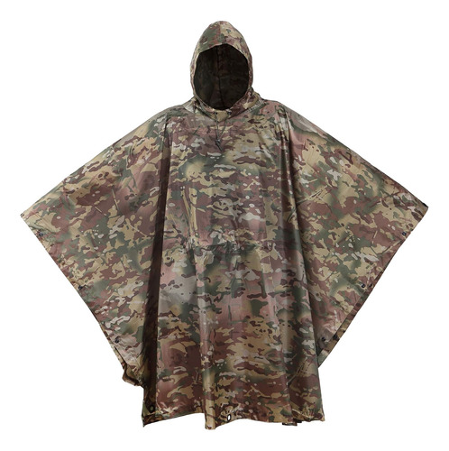 Military Style Poncho Multi Use Rip Stop Camouflage Rain Pon