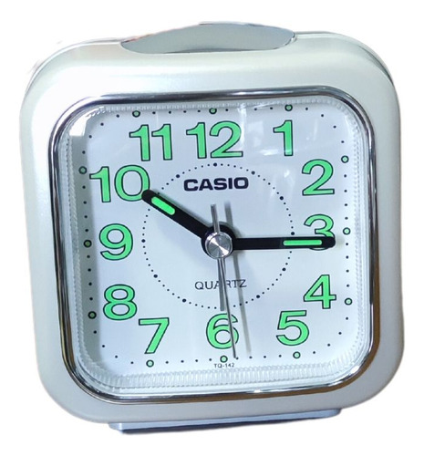 Reloj despertador analógico Casio Tq-142, color blanco