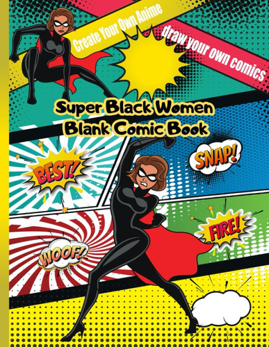 Libro: Super Black Women Blank Comic Book: Create Your Own A