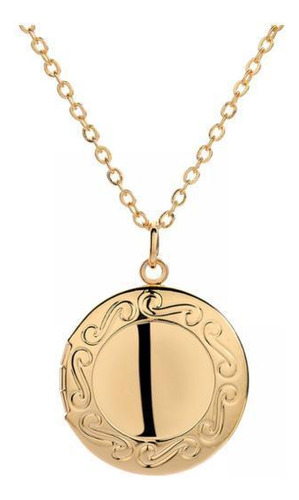 3 Pingente Foto Colar Medalhão Ouro