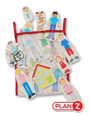 Imagen 5 de 10 de Familia Al Agua Juguetes Didacticos Goma Eva Con Bolsa Red