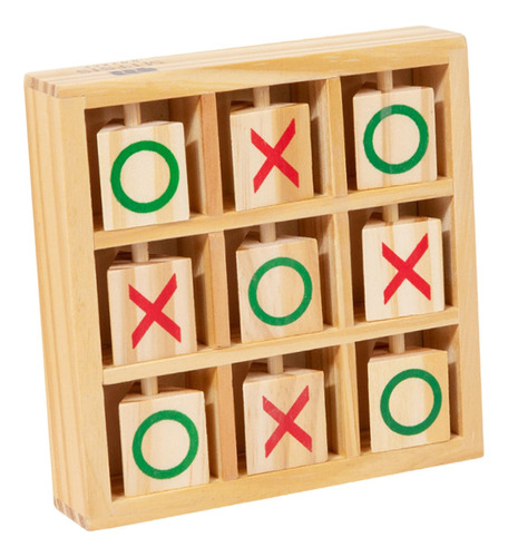 Juego De Mesa De Madera Tic Tac Toe, Piezas De Ajedrez