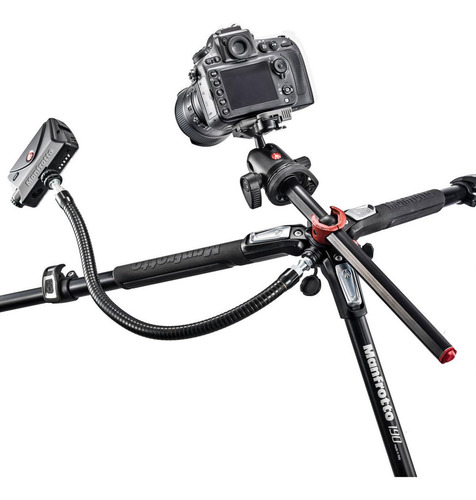 Tripé Manfrotto Mt190xpro4 De Alumínio De 4 Seções, Preto